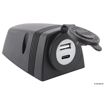 Presa USB-A + USB-C con carenatura 