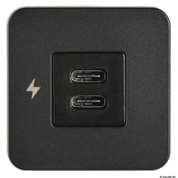 Presa USB doppia C+C SCANSTRUT TILE nera 