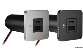 Presa USB doppia C+C SCANSTRUT TILE nera 