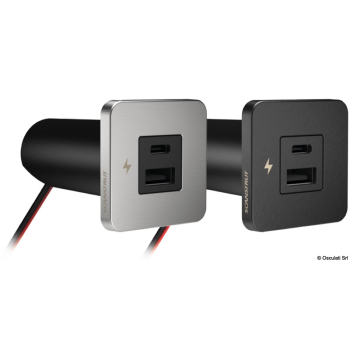 Presa USB doppia C+C SCANSTRUT TILE nera 