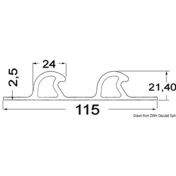 Profilo doppio 115x21,4 mm grigio 