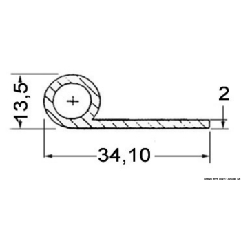 Profilo nero 2x34,1x13,5 mm 