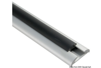 Profilo parabordo alluminio anodizzato 56 x 14+5mm (barre da 6 m)