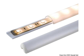 Profilo per strisce LED 1000 mm - 17,3X8,4 mm 