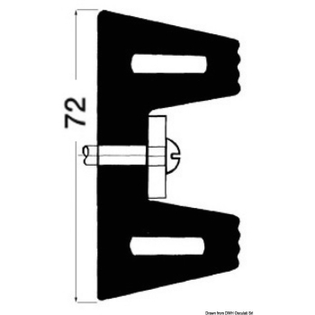 Profilo PVC grigio 72 x 30 mm  (barra 2 m) 