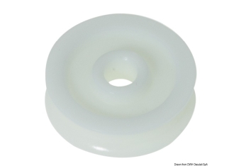Puleggia in delrin mm 34 per cime Ø mm 8 bianca 