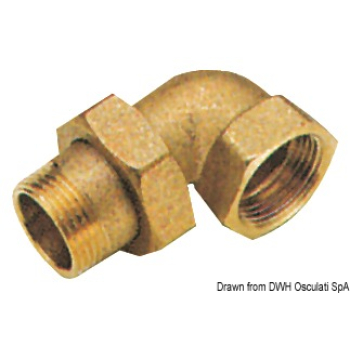 Raccordo 3 pezzi curvo 3/8 