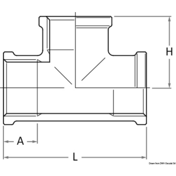 Raccordo a "T" in bronzo F-F-F da 3/8" 