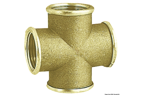 Raccordo croce ottone femmina 1/2" 