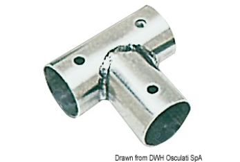 Raccordo inox T 90° 22 mm 