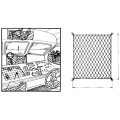Rete Elastica Porta Oggetti Rettangolare con Ganci 300 x 200 mm