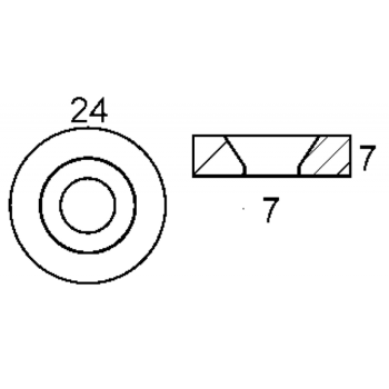 Rondella 2-25 hp in zinco