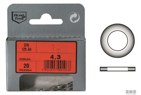 Rondelle piane din125 a4 10.5 10pz 