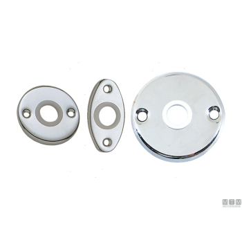 Rosette ovali per finitura maniglie in ottone cromato