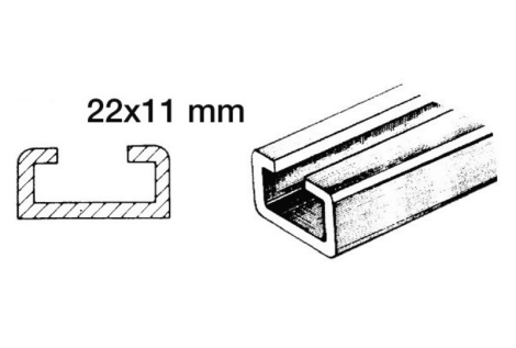 Rotaia per scorrevoli 1 m 22x11mm 