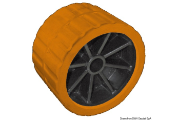 Rullo laterale arancio 75 mm Ø foro 15 mm 