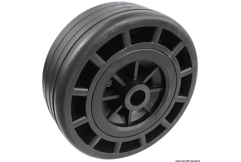 Ruota con anima tecnopolimero esterno gomma Ø 195mm 