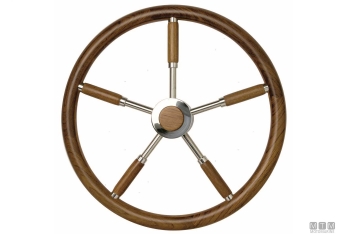 Ruota timone inox/teak 500mm 