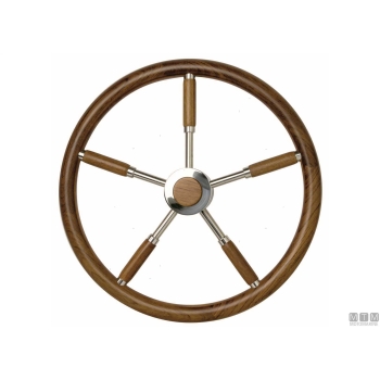 Ruota timone inox/teak 500mm 
