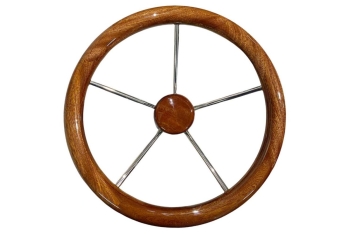 Ruota timone teak Ø mm.400