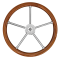 Ruota timone teak Ø mm.450