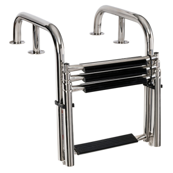 Scala telescopica da plancetta 4 gradini estesa 