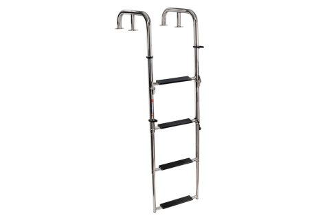 Scala telescopica da plancetta 4 gradini estesa 