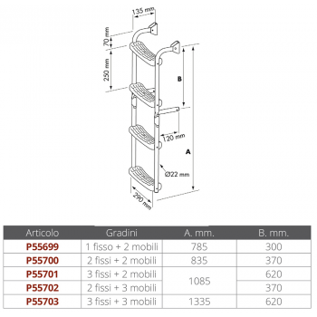 SCALETTA 3 GRADINI MM 785X290