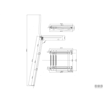 Scaletta estraibile 4 gradini con passamano abbattibile inox 316