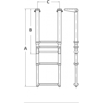 Scaletta inox 316 telescopica 4gr.