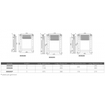 SCALETTA INOX A SCOMPARSA MM370x254