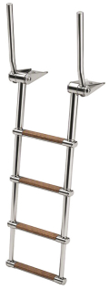 Scaletta inox con maniglie 4 gradini teak 