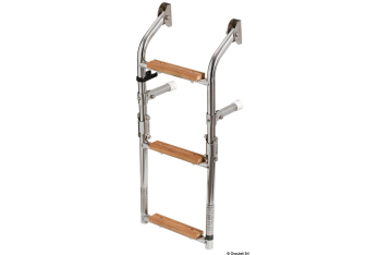 Scaletta inox/legno 3 gradini 