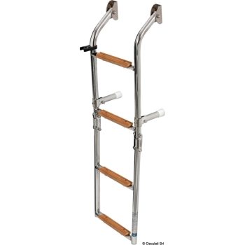 Scaletta inox/legno 4 gradini 