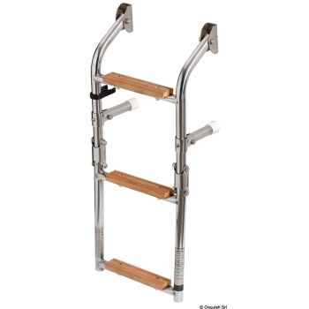 Scaletta inox/legno 4 gradini 