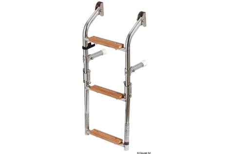 Scaletta inox/legno 4 gradini 