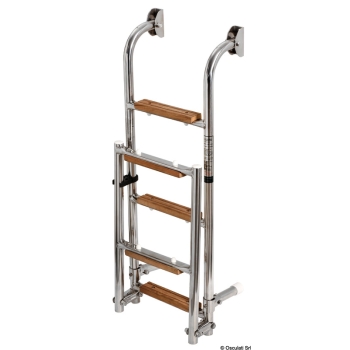 Scaletta inox/legno 5 gradini 