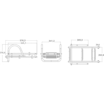 Scaletta inox ribaltabile 4 gradini