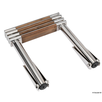 Scaletta inox telescopica 4 gradini teak 
