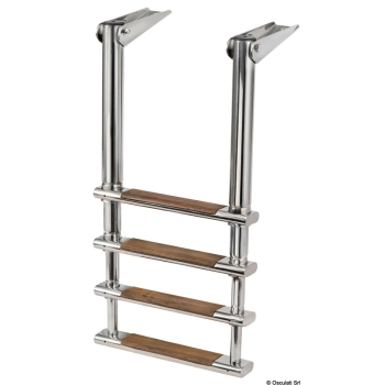 Scaletta inox telescopica 4 gradini teak 