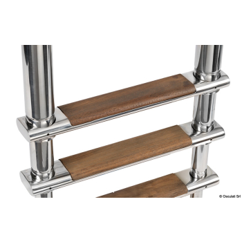 Scaletta inox telescopica 4 gradini teak 