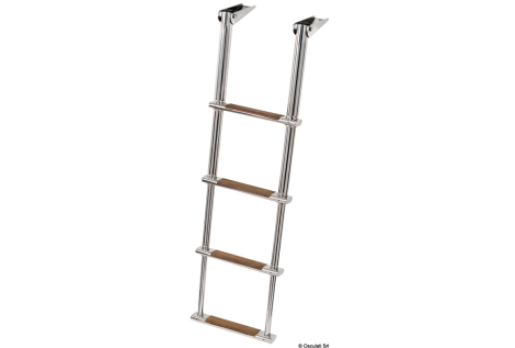 Scaletta inox telescopica 4 gradini teak 