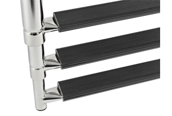 Scaletta inox telescopica stretta 3 gradini neri 