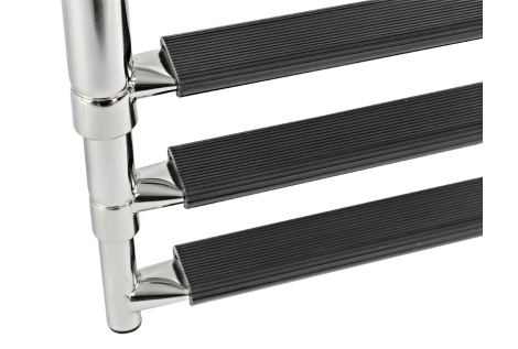 Scaletta inox telescopica stretta 3 gradini neri 