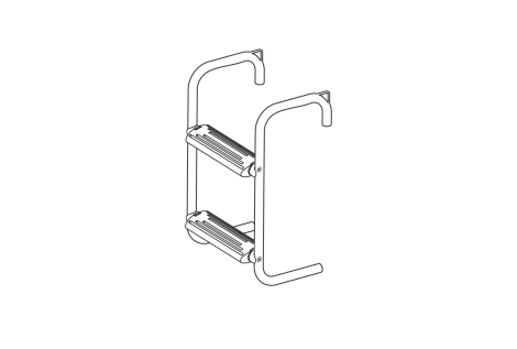 Scaletta per molo,Inox 316,2 gradini