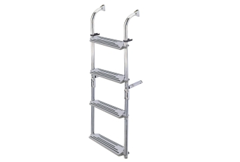 Scaletta pieghevole,Inox 316,per plancia stretta,gradini 2+2 ,90⁰