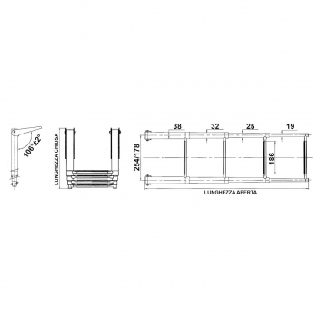 Scaletta Telescopica Mod. Ribaltabile Serie Larga 