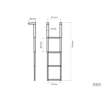 Scaletta telescopica stretta 4 gradini per plancette acciaio inox 316