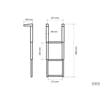 Scaletta telescopica stretta 4 gradini per plancette acciaio inox 316