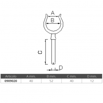 SCALMO OTTONE C/BOCCOLA CIECA